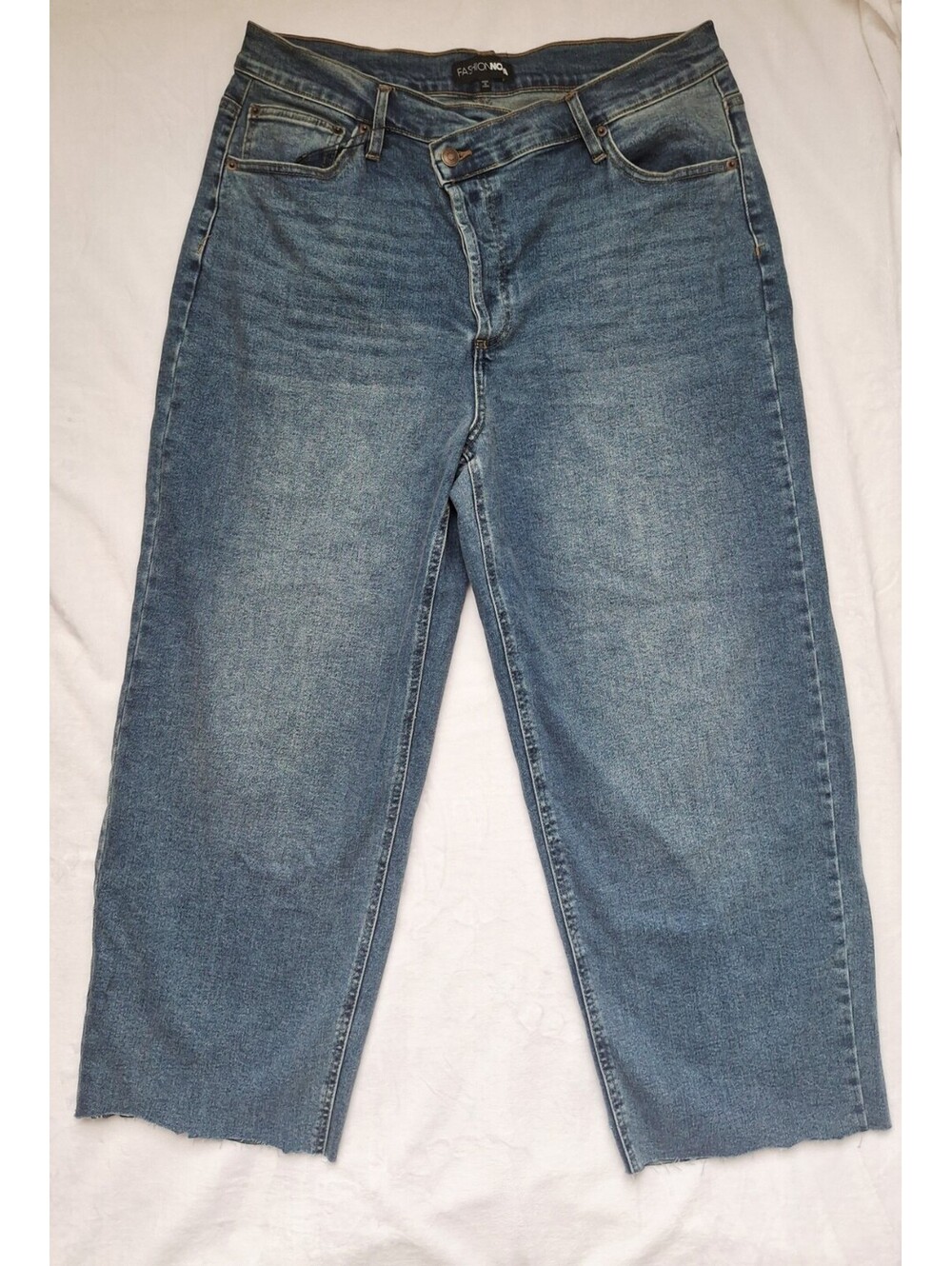 Fashion Nova Crossover Stretch Straight Leg Raw Hem Jeans  Women's 14 Plus